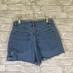 Vintage bugle boy carpenter style cut off women's denim shorts size 6 frayed hem